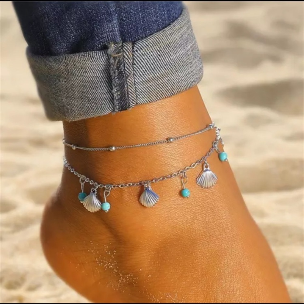 Beads Anklets for Women Seashells Multi Layer Anklet Leg Foot - Picture 1 of 5
